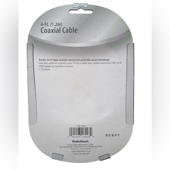NIB RADIO SHACK 4 FT Coaxial Antenna Cable Extension Coax HDTV Wire Cord 15-1550 - Picture 5 of 5